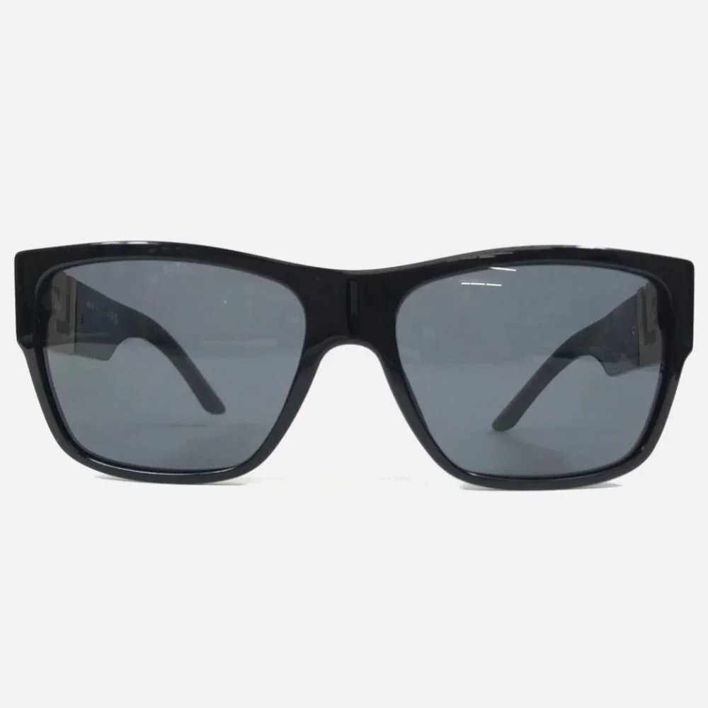 Versace Men's 59mm Black Gold Square Dark Lens Sunglasses